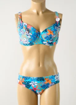 Maillot De Bain 2 Pièces Olympia Bleu Haut Soutien-gorge Emboitant
