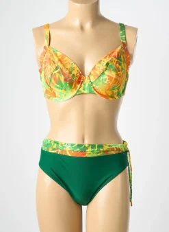 Maillot De Bain 2 Pièces O'salee Vert Haut Soutien-gorge Emboitant