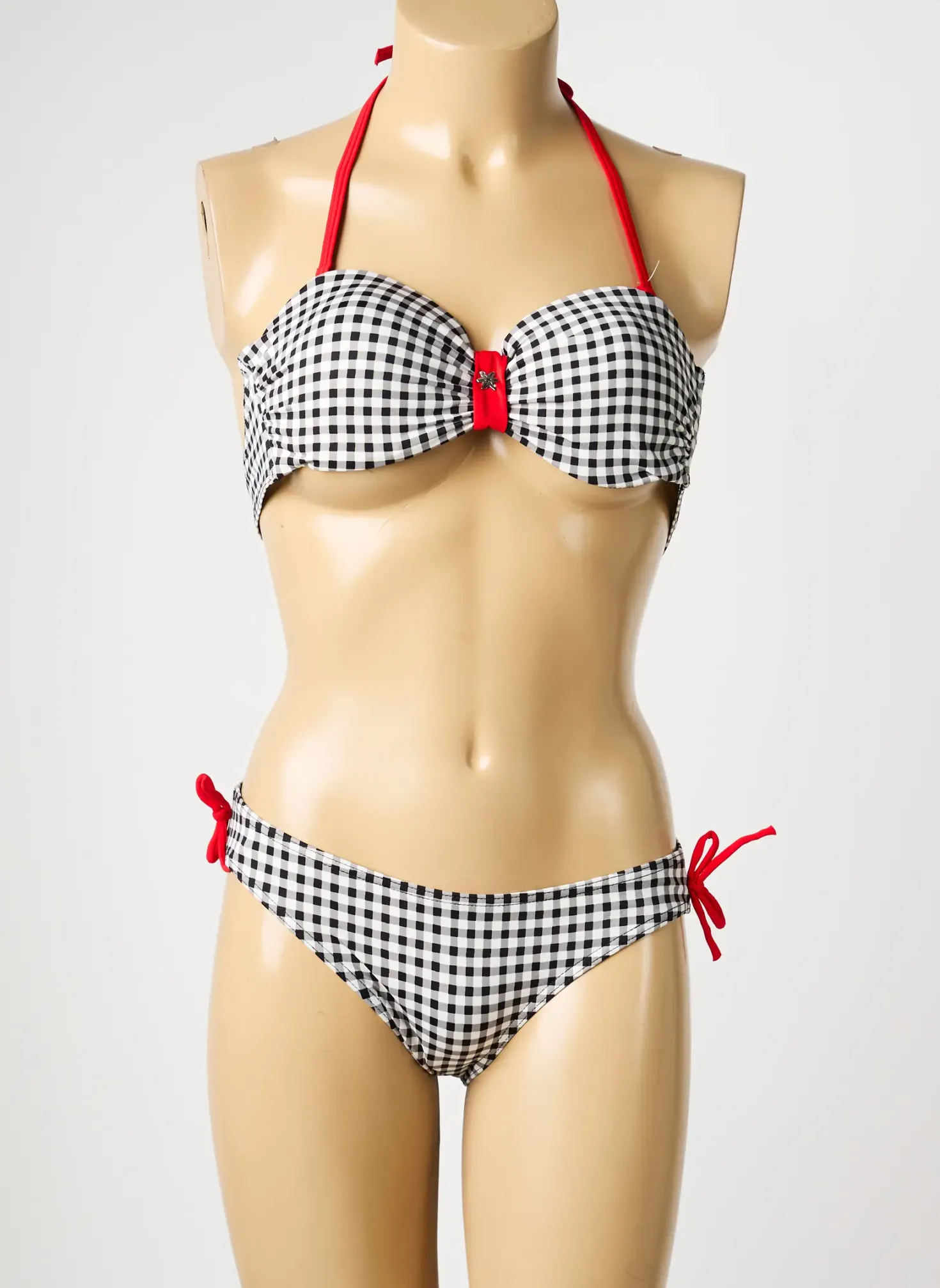 Maillot De Bain 2 Pièces Platja Noir Haut Soutien-gorge Moulé