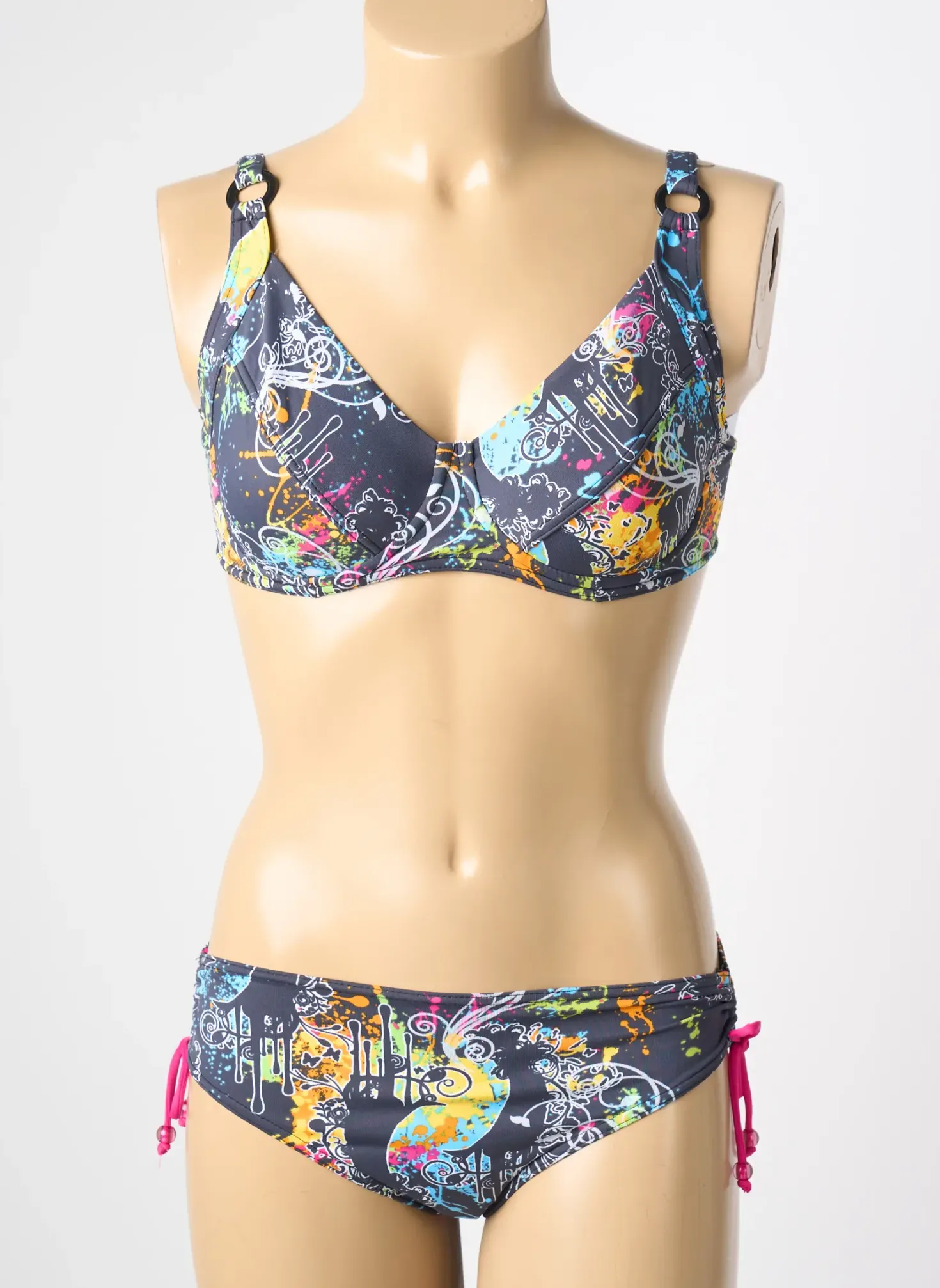 Maillot De Bain 2 Pièces Reglisse Bleu Haut Soutien-gorge Emboitant