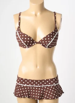 Maillot De Bain 2 Pièces Reglisse Marron Haut Soutien-gorge Push-up