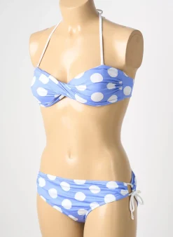Maillot De Bain 2 Pièces Reglisse Bleu Haut Soutien-gorge Moulé