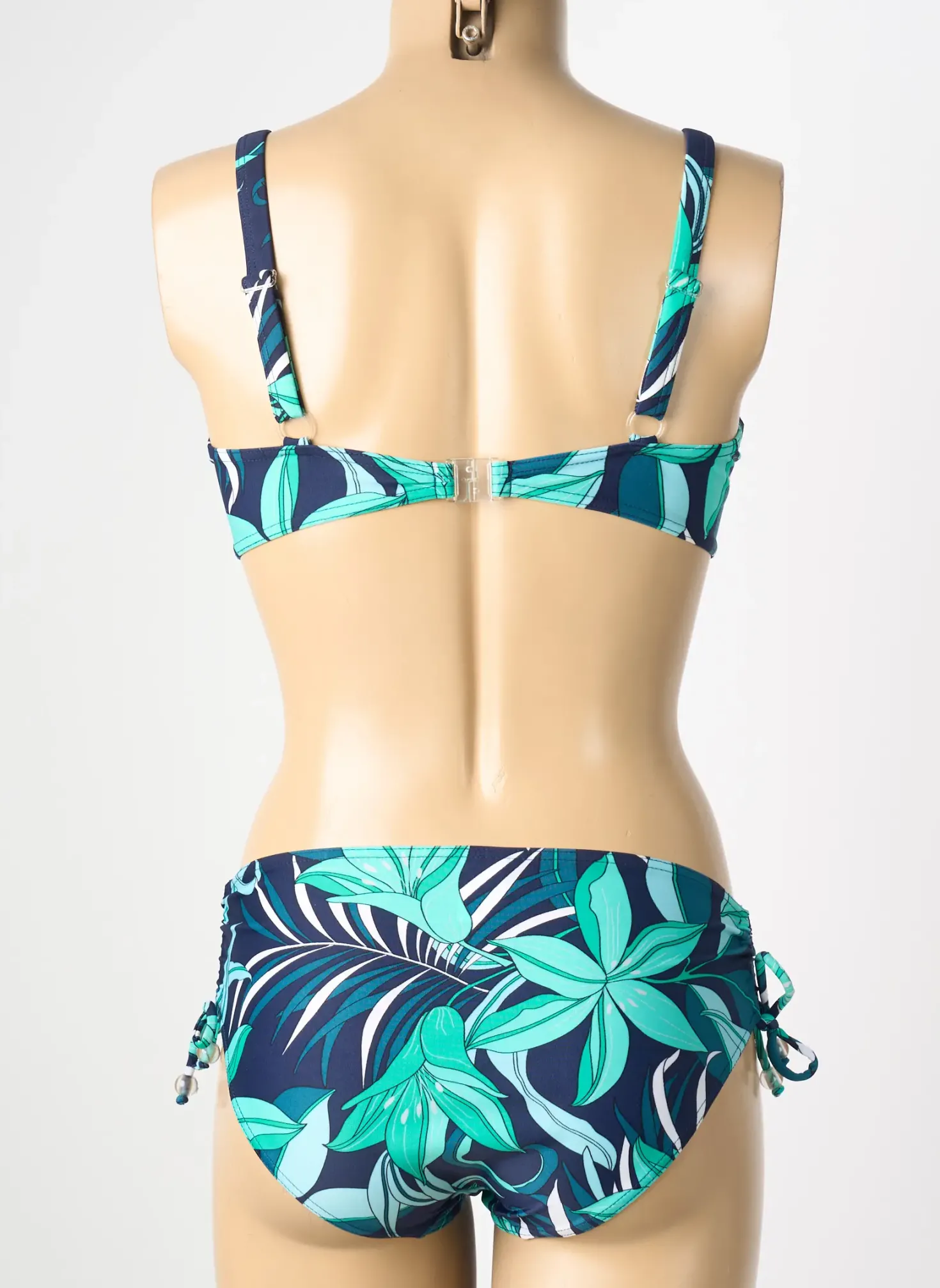 Maillot De Bain 2 Pièces Reglisse Bleu Haut Soutien-gorge Balconnet