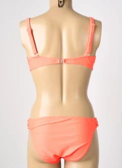 Maillot De Bain 2 Pièces Reglisse Orange Haut Soutien-gorge Emboitant