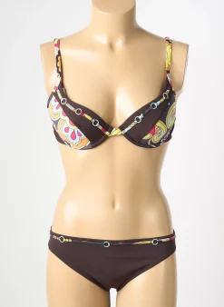 Maillot De Bain 2 Pièces Reglisse Marron Haut Soutien-gorge Push-up