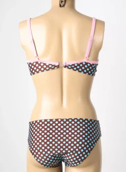 Maillot De Bain 2 Pièces Reglisse Marron Haut Soutien-gorge Emboitant