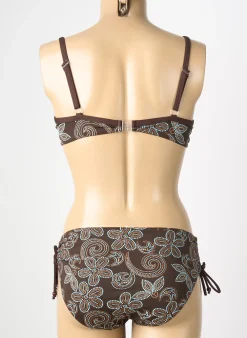 Maillot De Bain 2 Pièces Reglisse Marron Haut Soutien-gorge Moulé