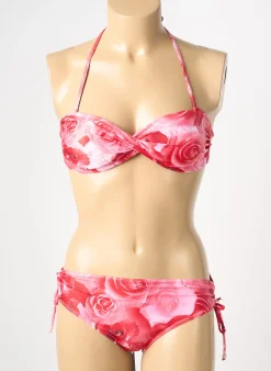 Maillot De Bain 2 Pièces Reglisse Rouge Haut Soutien-gorge Moulé