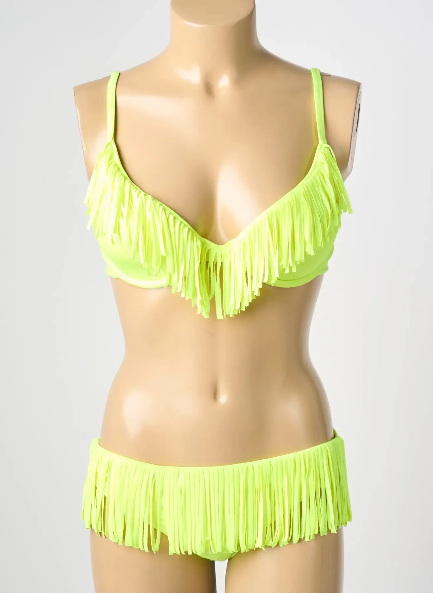 Maillot De Bain 2 Pièces Reglisse Jaune Haut Soutien-gorge Moulé