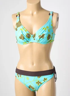Maillot De Bain 2 Pièces Reglisse Bleu Haut Soutien-gorge Emboitant