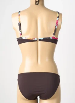Maillot De Bain 2 Pièces Reglisse Marron Haut Soutien-gorge Moulé