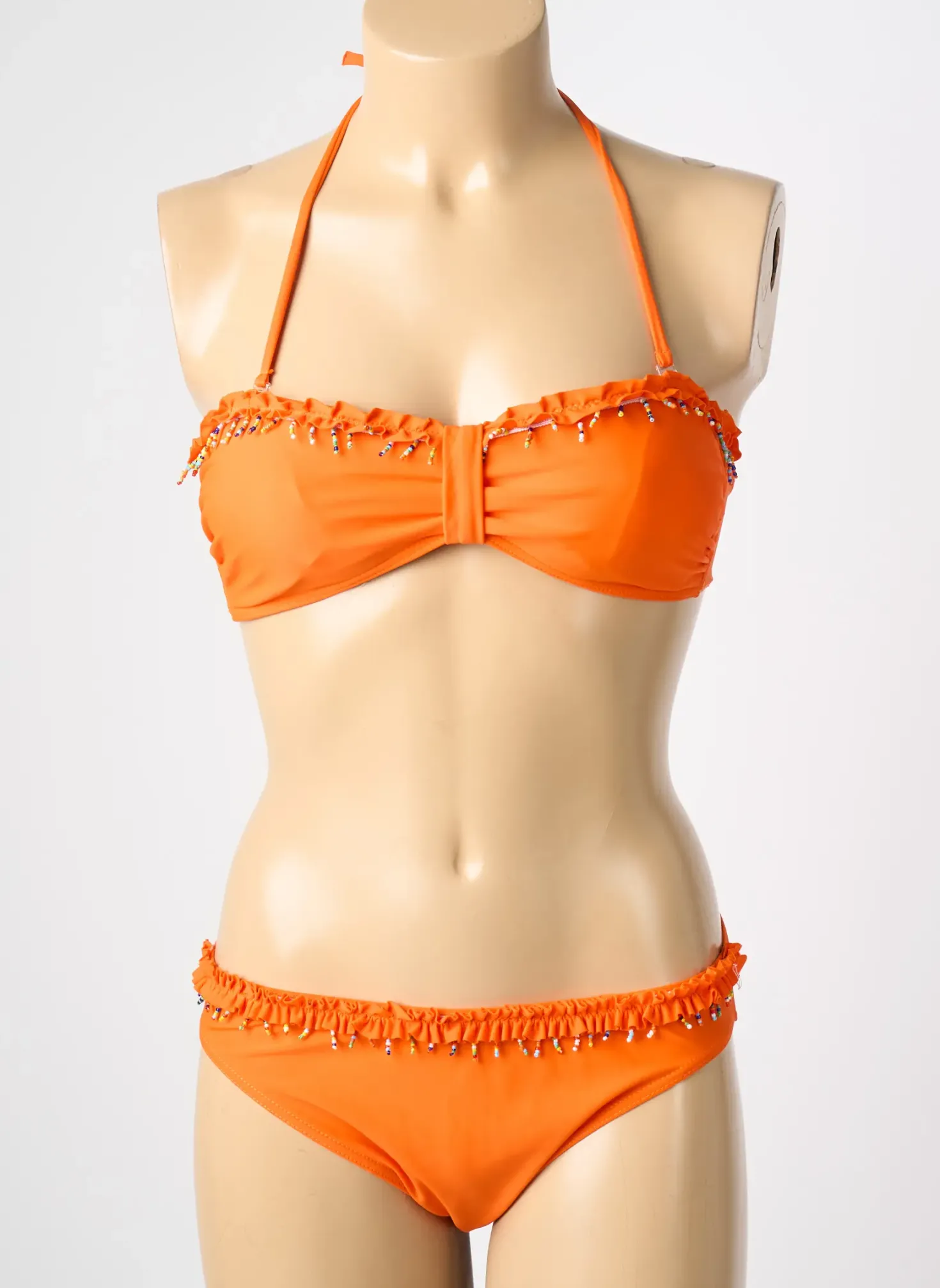 Maillot De Bain 2 Pièces Reglisse Orange Haut Bandeau