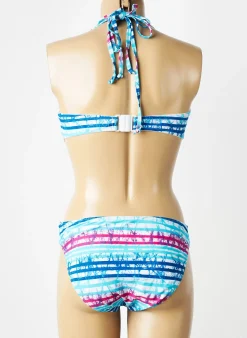 Maillot De Bain 2 Pièces Rose Pomme Bleu Haut Soutien-gorge Moulé
