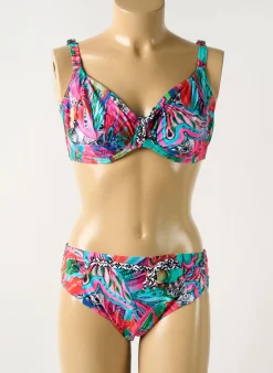 Maillot De Bain 2 Pièces Rose Pomme Rose Haut Soutien-gorge Emboitant