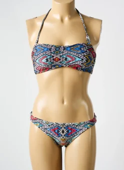 Maillot De Bain 2 Pièces Roxy Noir Haut Soutien-gorge Moulé