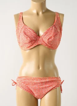 Maillot De Bain 2 Pièces Sunflair Rouge Haut Soutien-gorge Emboitant