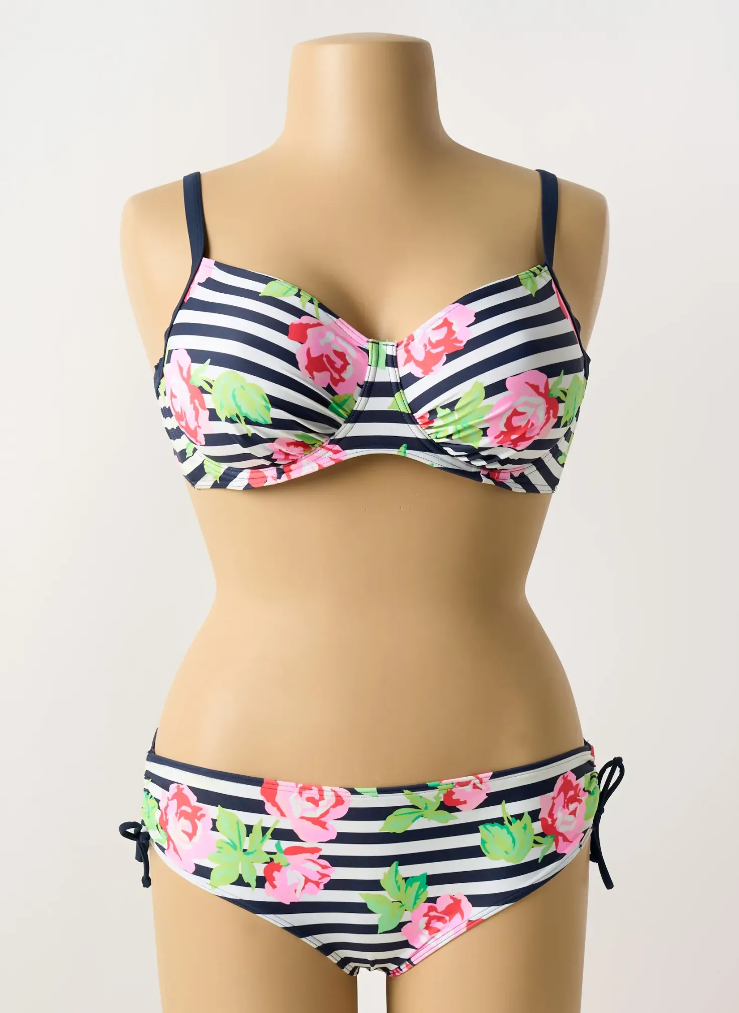 Maillot De Bain 2 Pièces Sunmarin Bleu Haut Soutien-gorge Emboitant