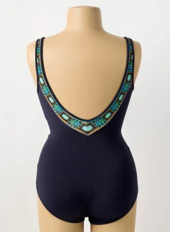 Maillot De Bain 1 Pièce Sunflair Bleu Haut Soutien-gorge Emboitant