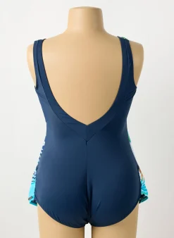 Maillot De Bain 1 Pièce Sunmarin Bleu Haut Soutien-gorge Moulé
