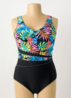 Maillot De Bain 1 Pièce Sunmarin Noir Haut Soutien-gorge Emboitant