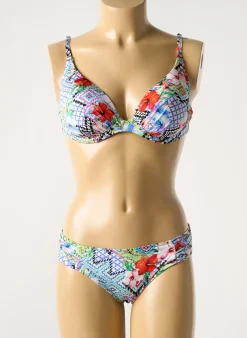 Maillot De Bain 2 Pièces Watercult Bleu Haut Soutien-gorge Emboitant