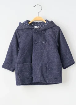 Manteau Court Absorba Bleu A Capuche