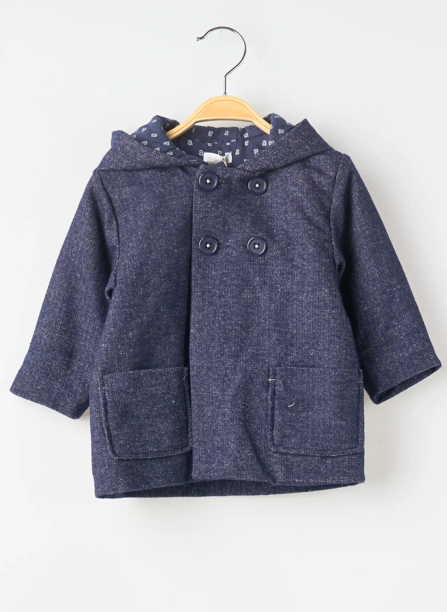 Manteau Court Absorba Bleu A Capuche