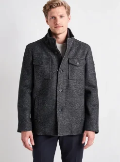 Manteau Court Cambridge Gris Sans Capuche