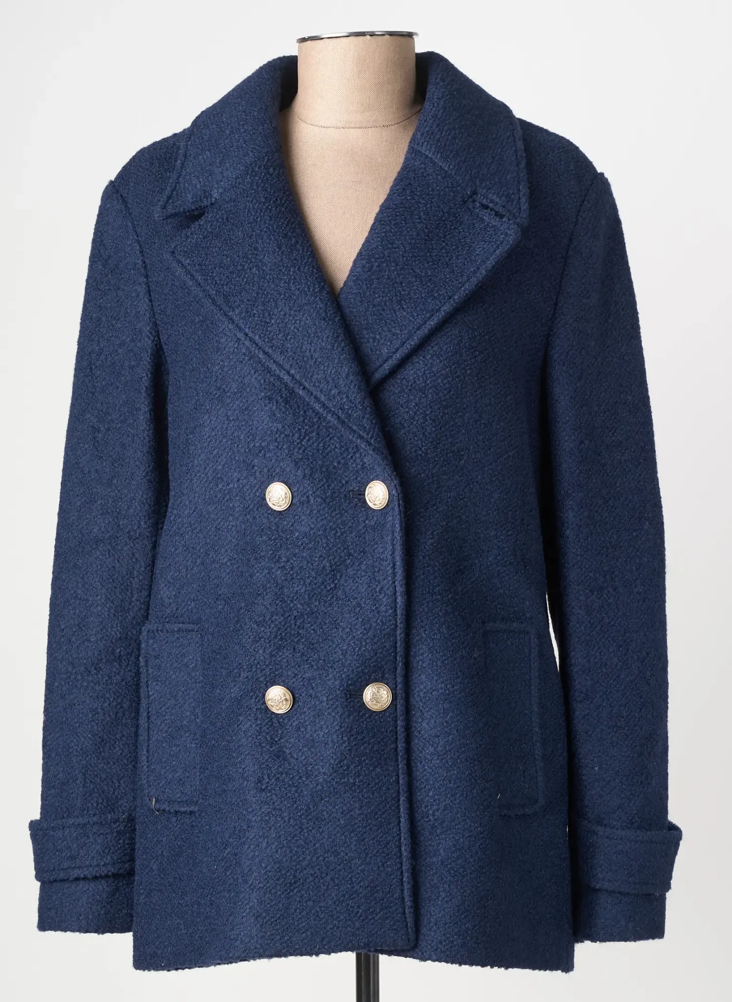 Manteau Court C'est Beau La Vie Bleu Sans Capuche