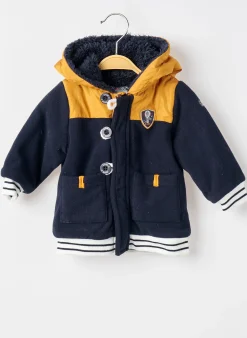 Manteau Court Elle Est Ou La Mer Bleu A Capuche