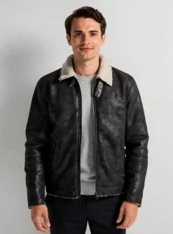 Manteau Court Lee Cooper Marron Sans Capuche