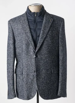 Manteau Court Manuel Ritz Bleu Sans Capuche