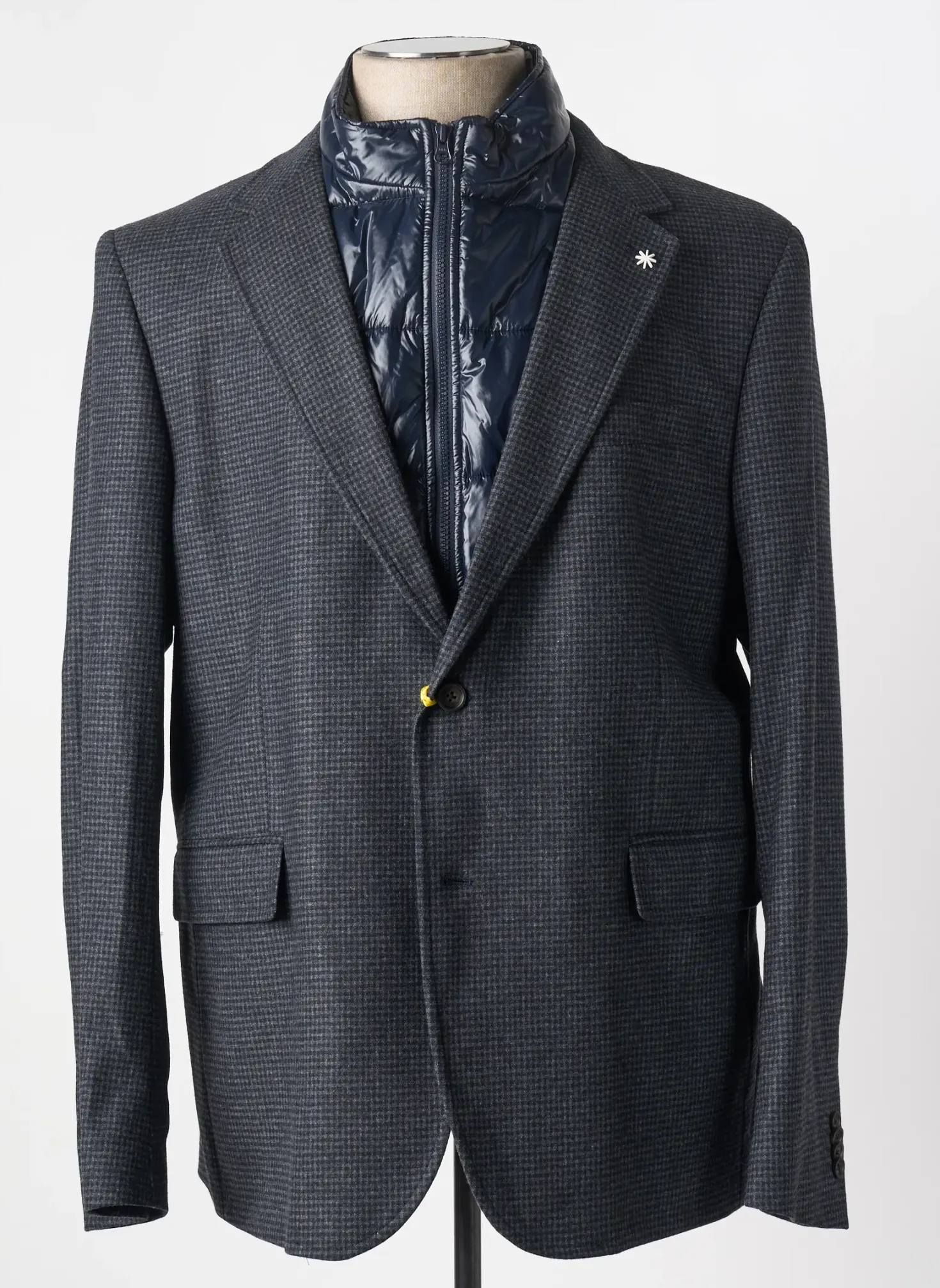 Manteau Court Manuel Ritz Gris Sans Capuche