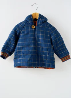Manteau Court Moulin Roty Bleu A Capuche