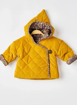 Manteau Court Moulin Roty Jaune A Capuche