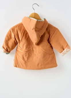 Manteau Court Moulin Roty Orange A Capuche