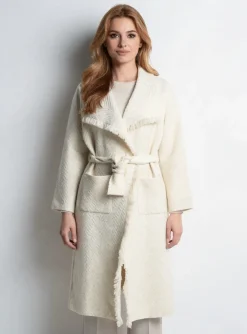 Manteau Long Catnoir Beige Sans Capuche