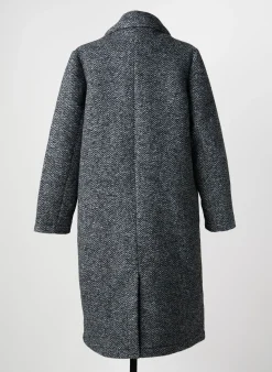 Manteau Long C'est Beau La Vie Gris Sans Capuche