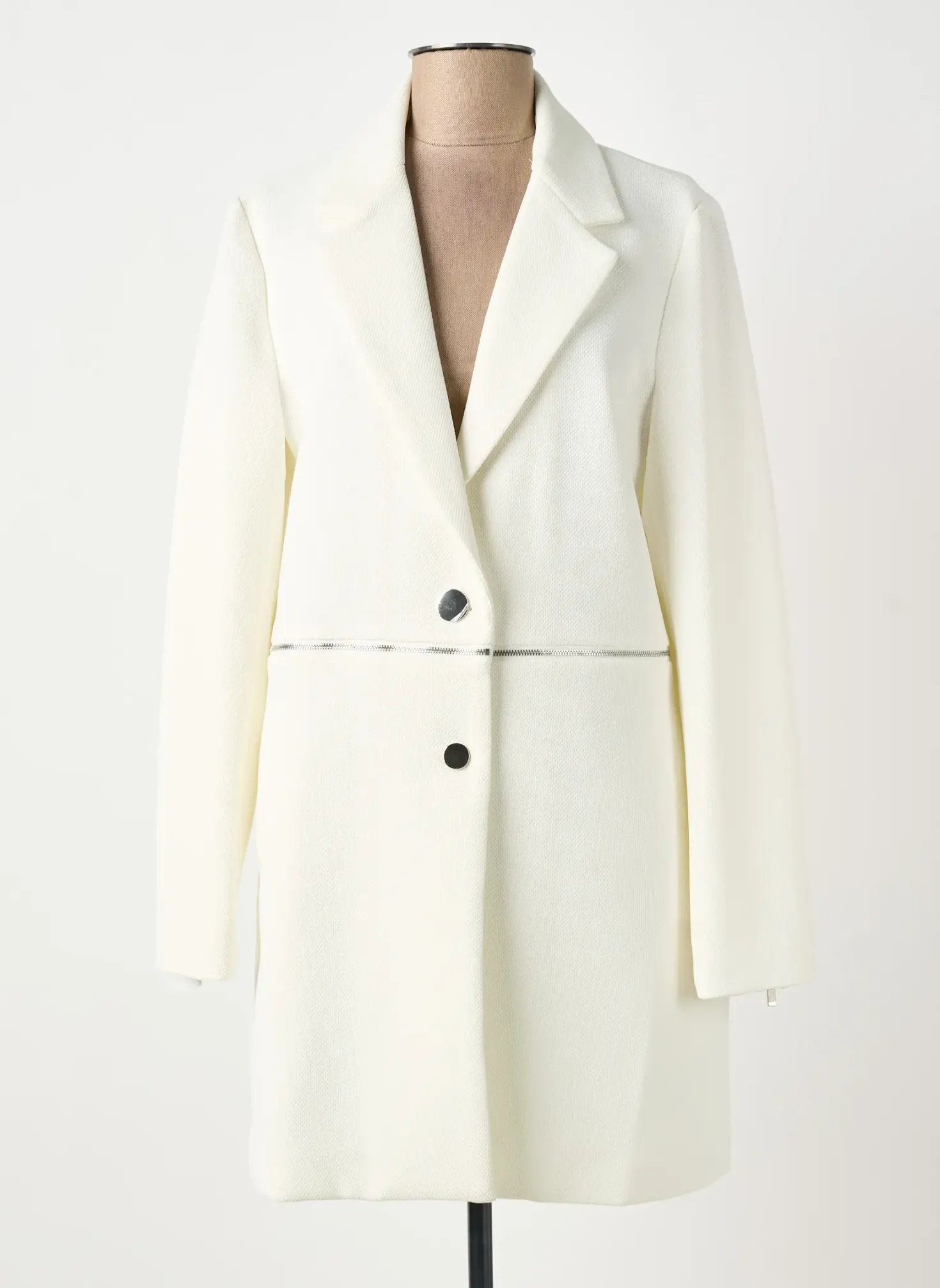 Manteau Long Elora Beige Sans Capuche