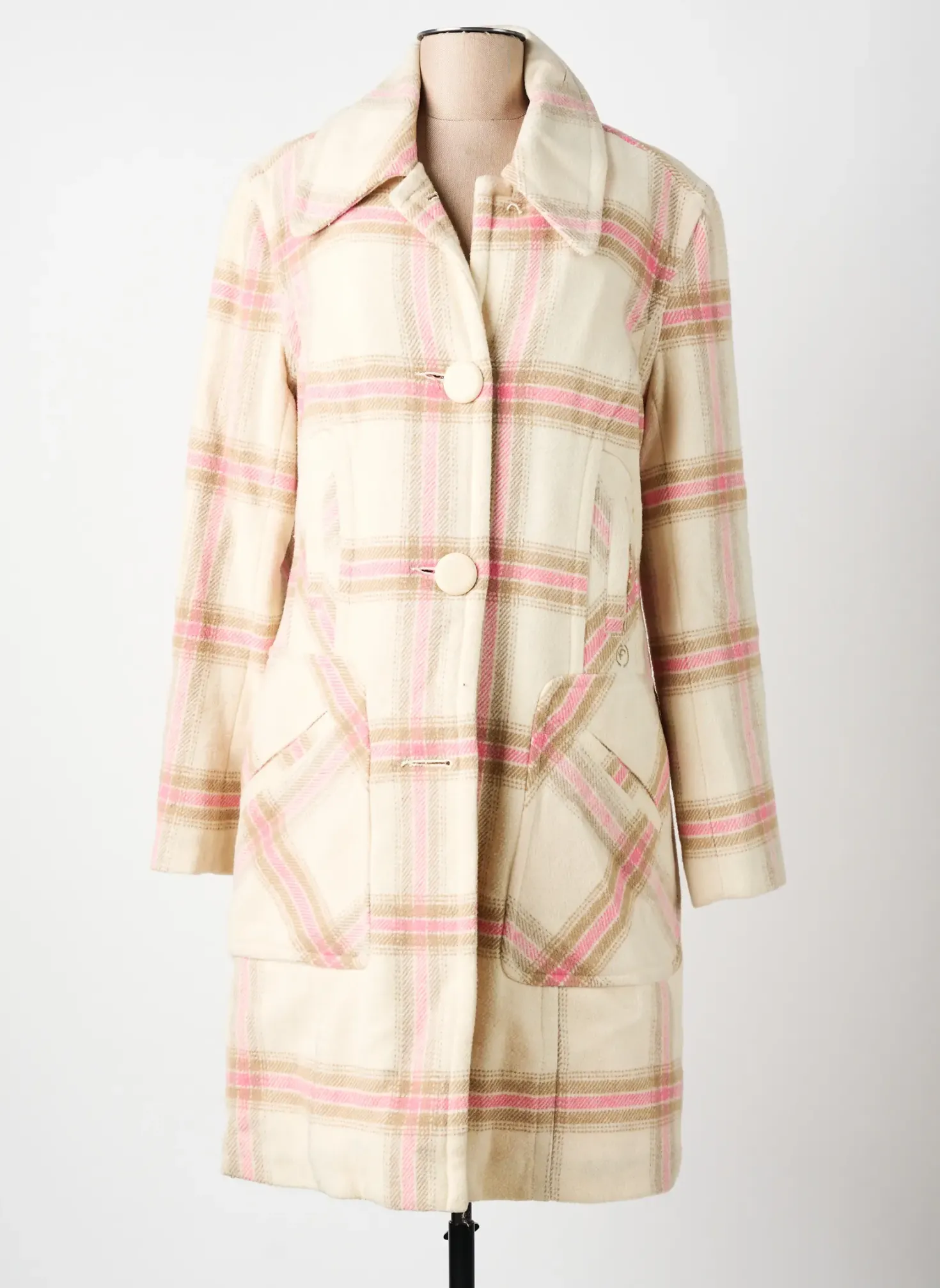 Manteau Long Firetrap Beige Sans Capuche