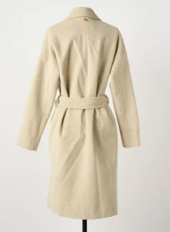 Manteau Long Fracomina Beige Sans Capuche