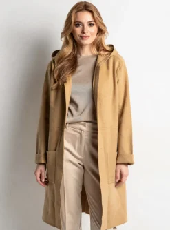 Manteau Long Frank Lyman Beige A Capuche