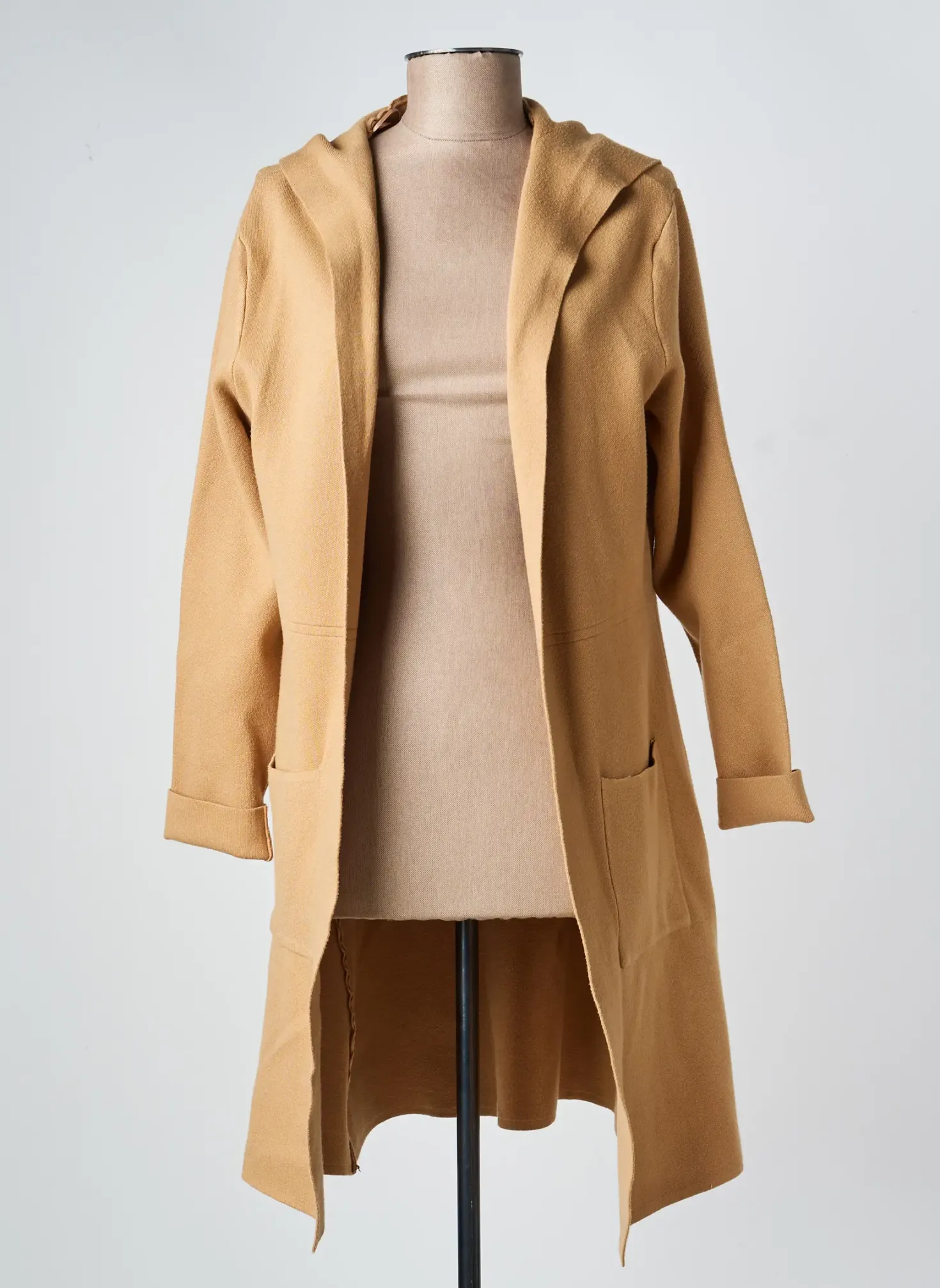 Manteau Long Frank Lyman Beige A Capuche