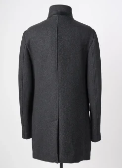 Manteau Long Hafnium Gris Sans Capuche