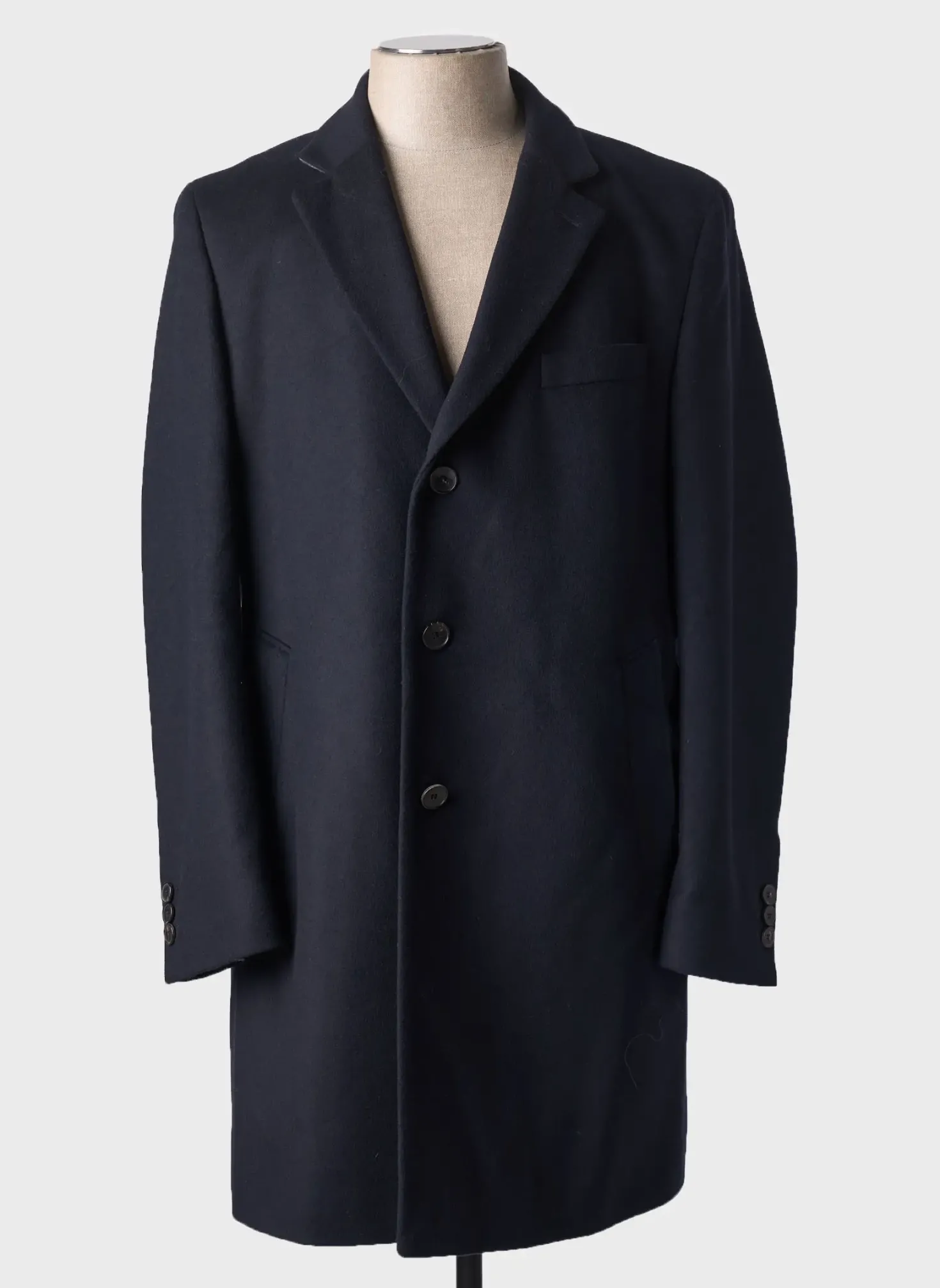 Manteau Long Hugo Boss Bleu Sans Capuche