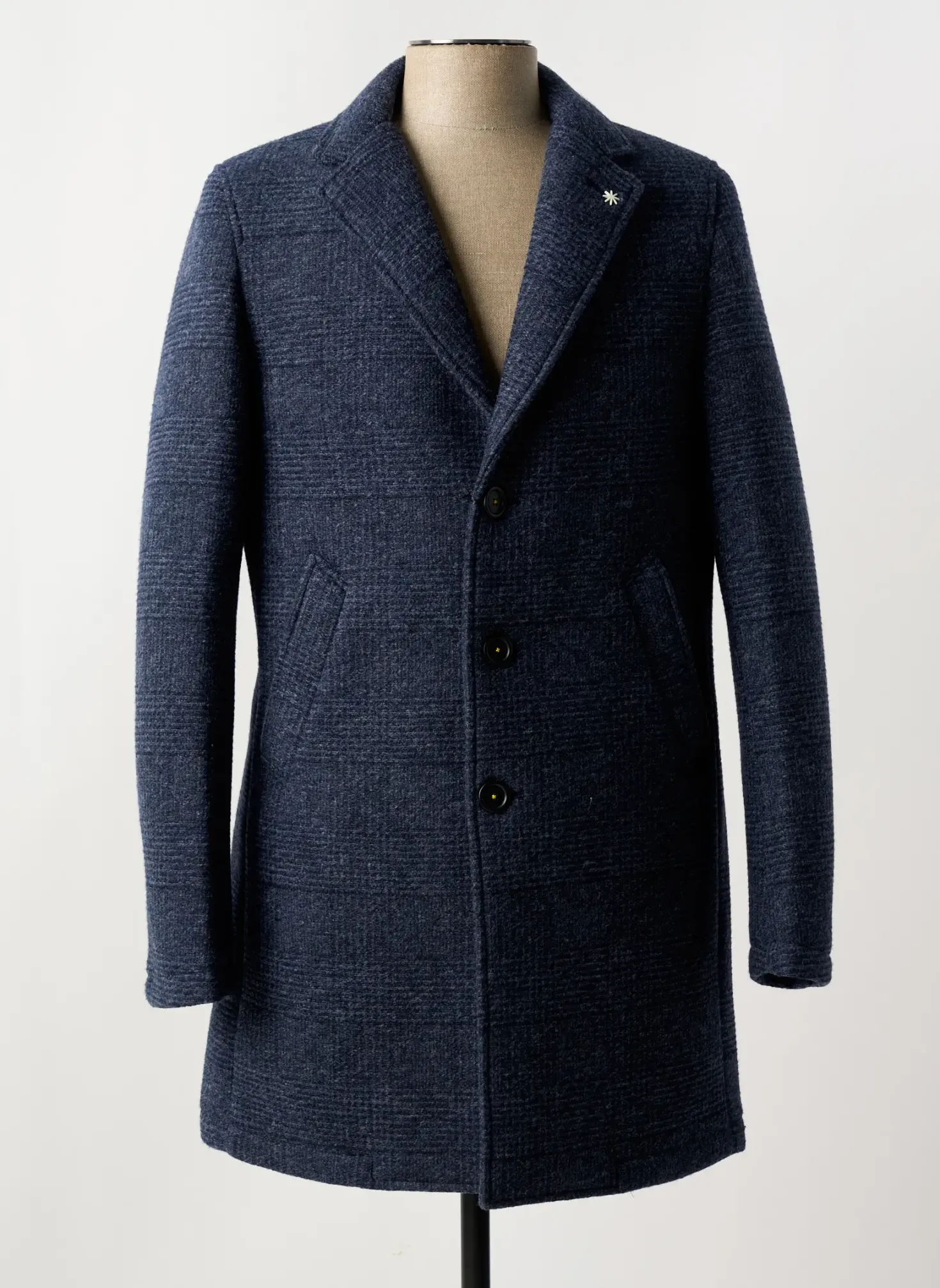 Manteau Long Manuel Ritz Gris Sans Capuche