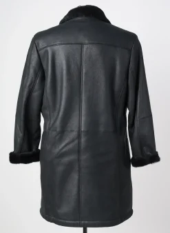 Manteau Long Marini Silvano Noir Sans Capuche