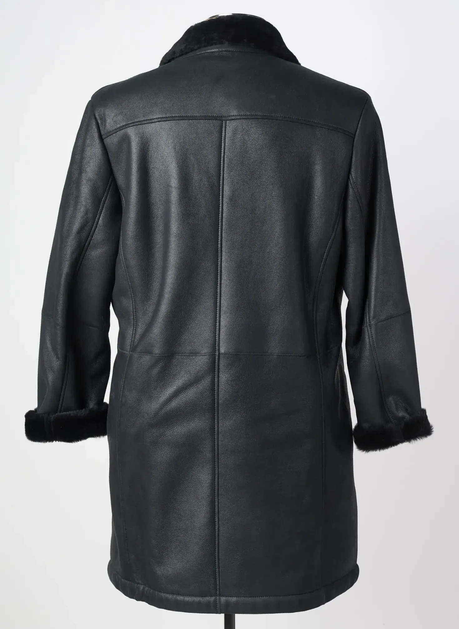 Manteau Long Marini Silvano Noir Sans Capuche