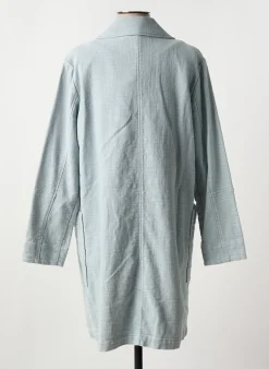 Manteau Long Mat De Misaine Bleu Sans Capuche