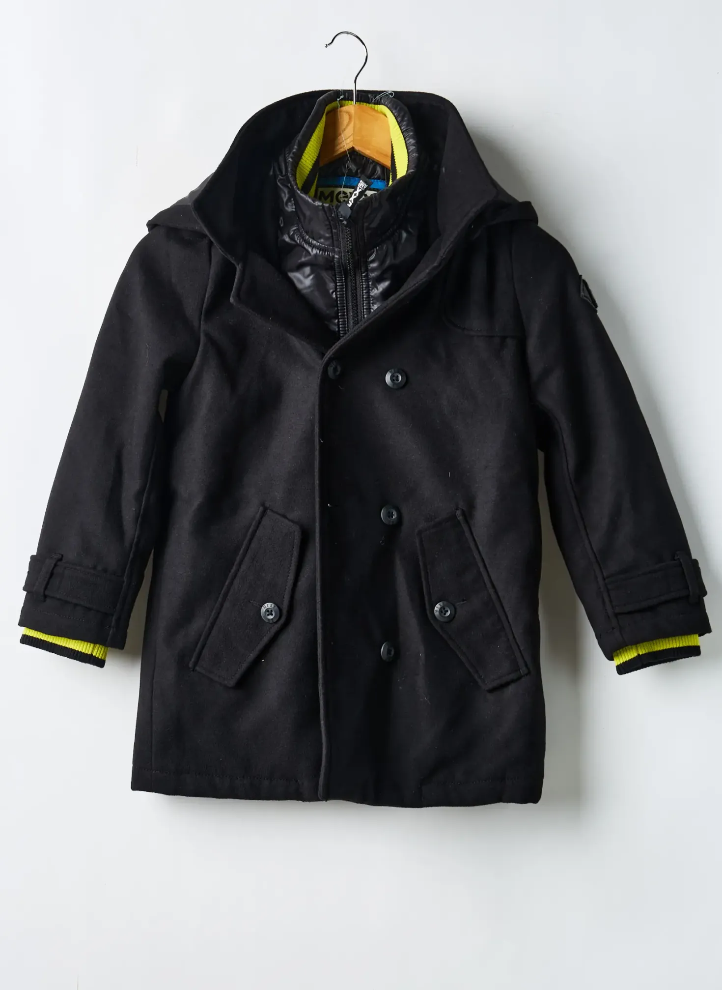 Manteau Long Mexx Noir A Capuche